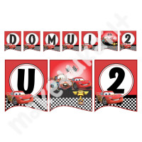 Popierinė vėliavėlių girlianda "Mcqueen" su norimu užrašu Popierinė vėliavėlių girlianda "Mcqueen" su norimu užrašu