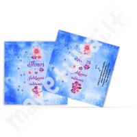 Saldainių popieriukai (mėlynos spalvos, gėlės)