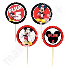 Smeigtukai "Mickey mouse/Peliukas Mikis raudona-juoda" su norimu užrašu