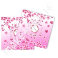Saldainių popieriukai (rožinė, gėlės) su foto