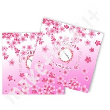 Saldainių popieriukai (rožinė, gėlės) su foto