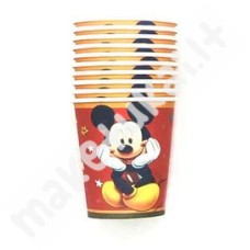 Vienkartiniai popieriniai puodeliai 10 vnt Mickey Mouse