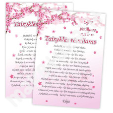 Taisyklės tėveliams (rožinė, gėlės)