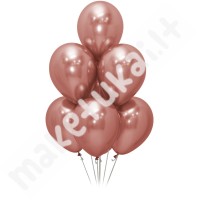 Metalizuotas rožinio aukso spalvos balionas 30 cm, 1 vnt