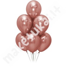 Metalizuotas rožinio aukso spalvos balionas 30 cm, 1 vnt