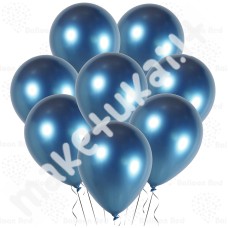 Metalizuotas mėlynos spalvos balionas 30 cm, 1 vnt
