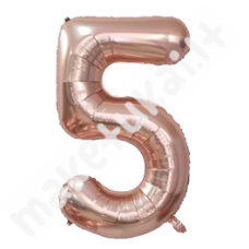 Folinis balionas skaičius "5", rožinio aukso spalva, 100 cm