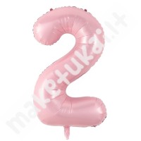 Folinis balionas skaičius "2", rožinė spalva, 100 cm