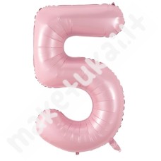 Folinis balionas skaičius "5", rožinė spalva, 100 cm
