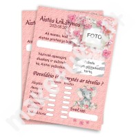 Personalizuota profesijos spėjimų/pasižadėjimų/panašumų spėjimo kortelė "Rožinė-drambliukas"