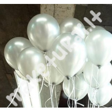 Pilki, sidabro spalvos balionai 21 cm, 5 vnt