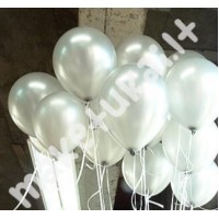 Pilki, sidabro spalvos balionai 21 cm, 5 vnt