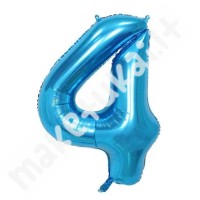 Folinis balionas skaičius "4", mėlyna spalva, 100 cm