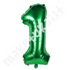 Folinis balionas skaičius "1", žalias, 80 cm