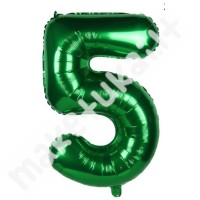 Folinis balionas skaičius "5", žalias, 80 cm