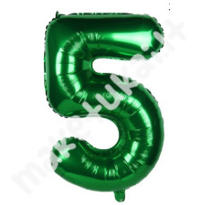 Folinis balionas skaičius "5", žalias, 80 cm
