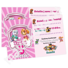 "Šunyčiai patruliai/Paw patrol" kvietimas "Šunyčiai patruliai/Paw patrol" kvietimas